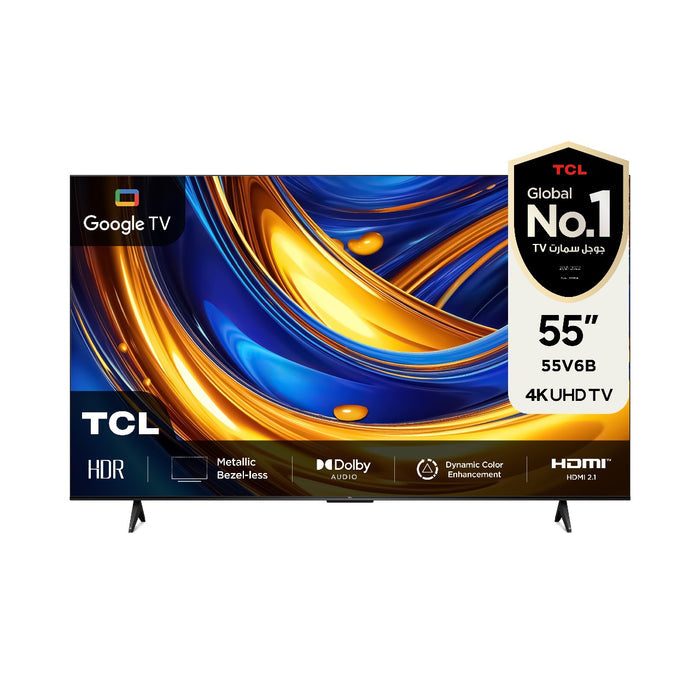 شاشة TCL سمارت قياس V6B 55" UHD 4K TV With Dolby Audio HDR 10