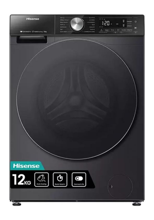 سالة ملابس تحميل امامي 12 كغم من هايسنس Hisense WF5S1245BB 12kg Washer