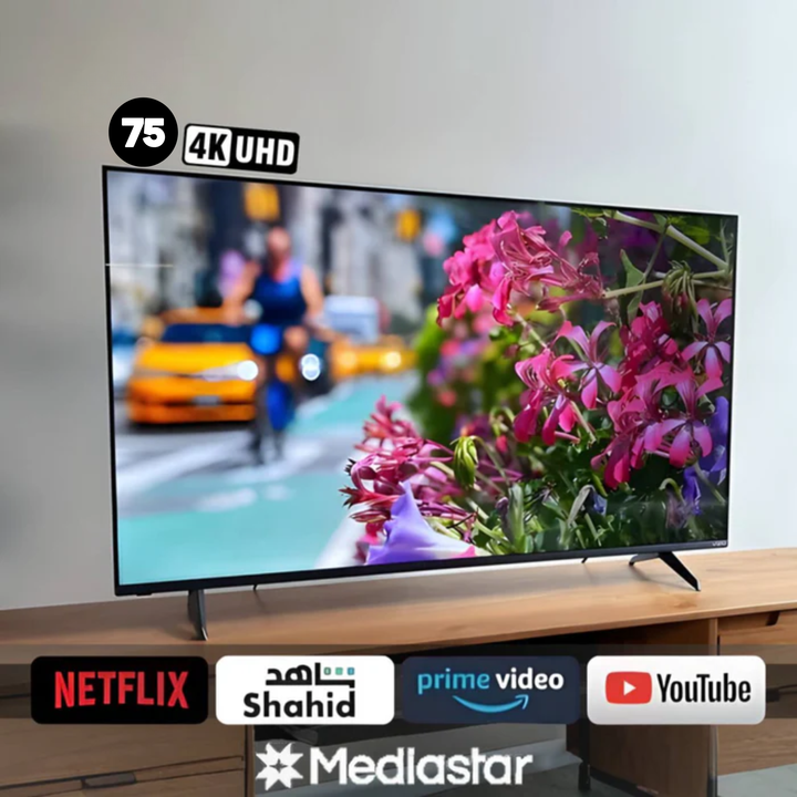 شاشة ميديا ستار سمارت 4k حجم 75 Media Star Smart 4K 75-inch screen ...