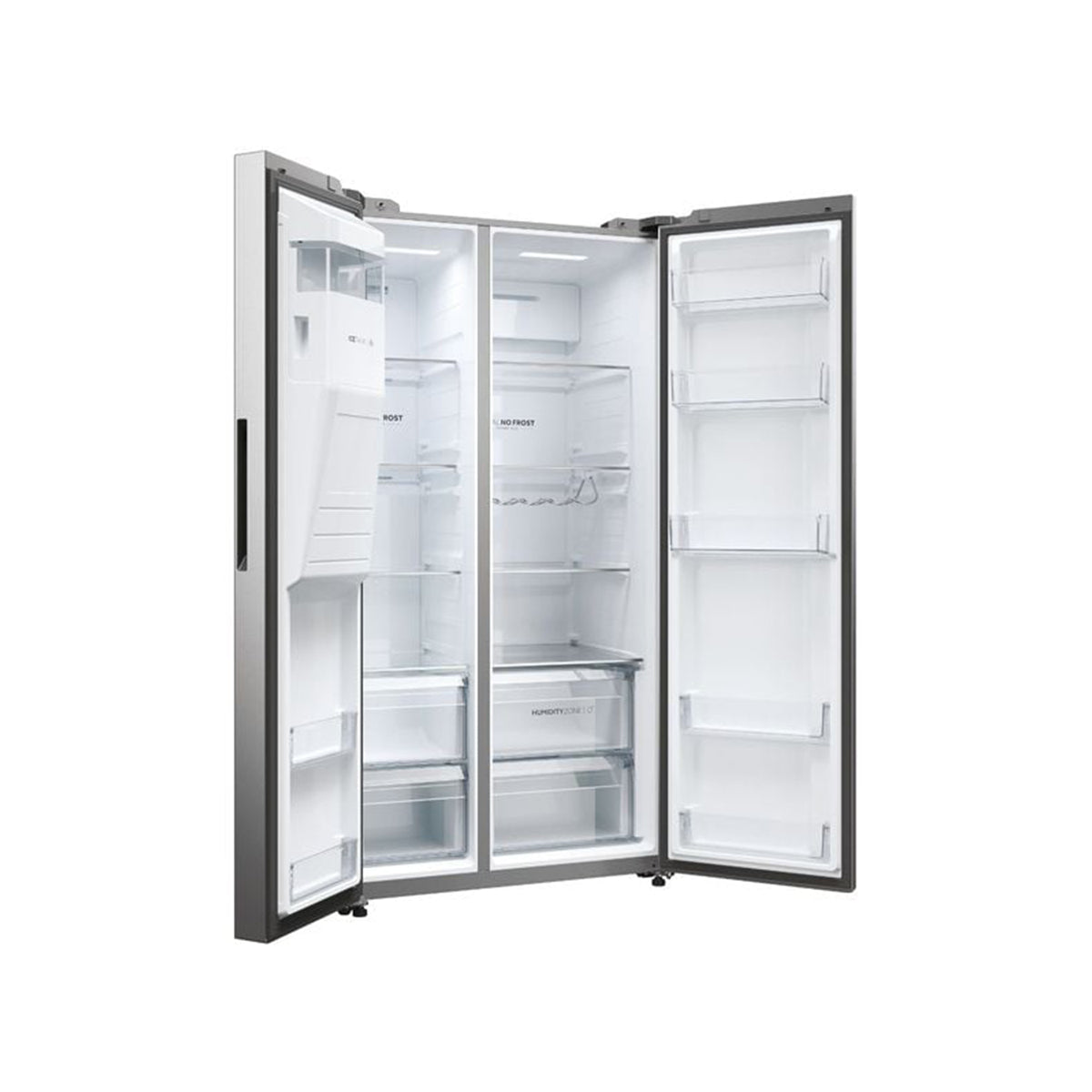 ثلاجات هاير HSW59F18EIMM 22ft Side By Side Refrigerator, Gray