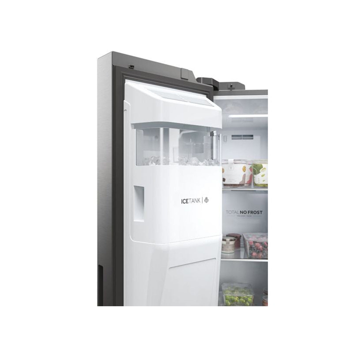 ثلاجات هاير HSW59F18EIMM 22ft Side By Side Refrigerator, Gray