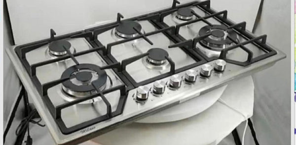 طباخ بلتن ميلانو الايطالي موديل HGS6801 حجم 90 ست مشاعل ستيل